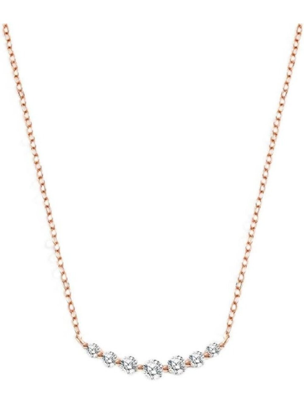 Elegant 18K Gold Plated Classic Arc Diamond Necklace for Women - Mint Condition